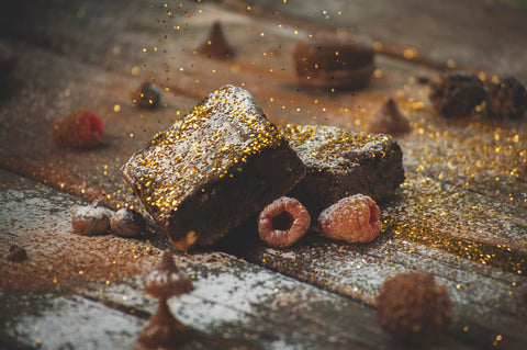 Chocolate Protein Slice with a Bee Pollen topper!