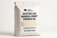 product image of a factory packed long 20kg bag of Australian manuka honey powder 40%