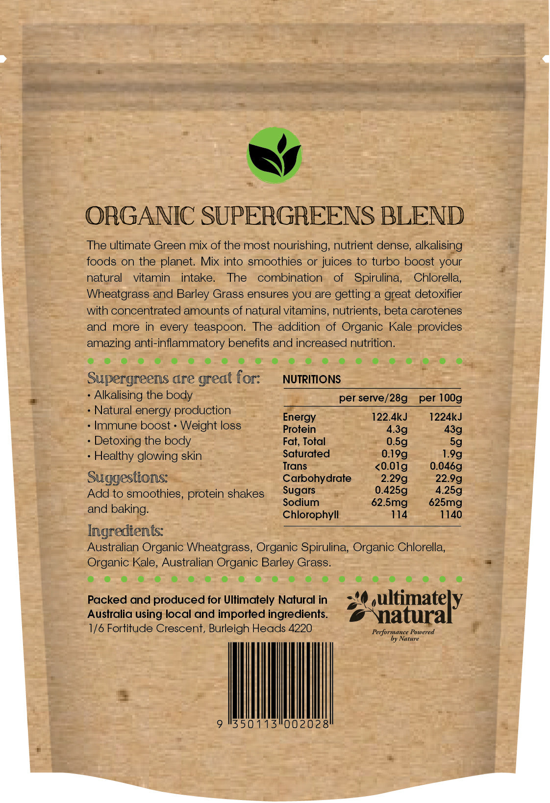 Organic Green Superfood Blend Ultimately Natural